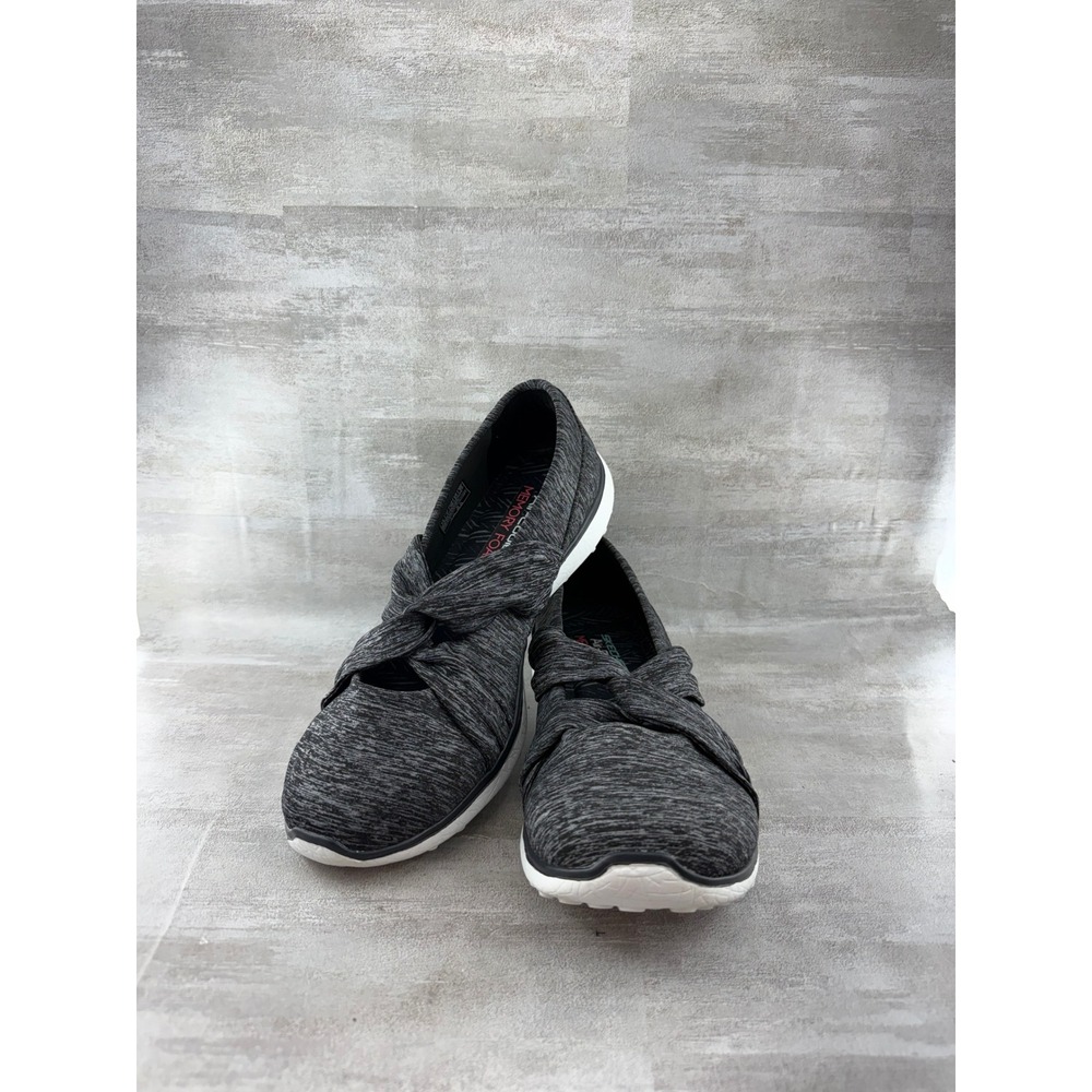 Skechers Microburst Knot Concerned Black Heathered Slip On Shoes 23562 Women 10